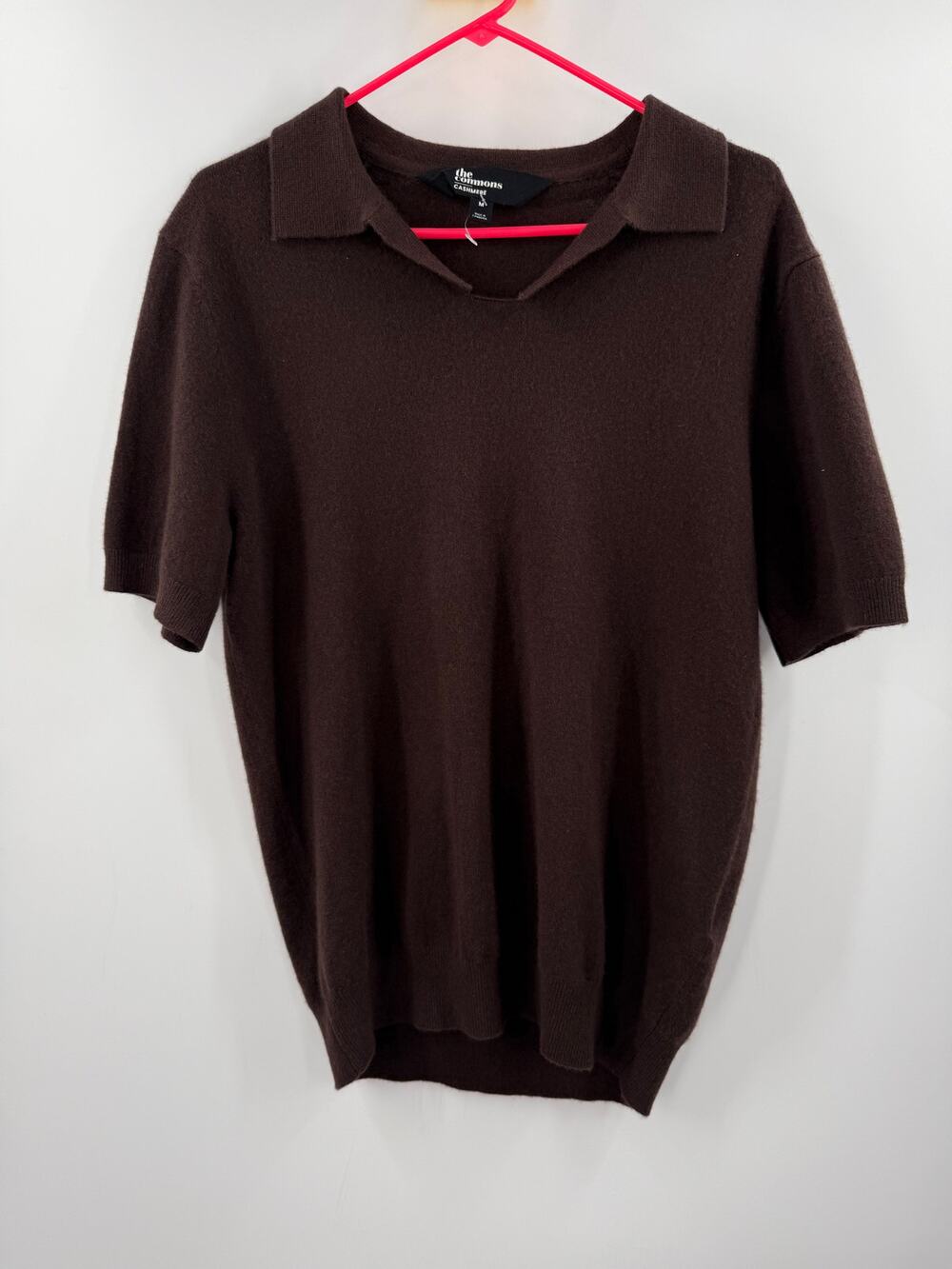 The Commons Polo Men's Medium NEW 100% Cashmere short-sleeve V-neck Johnny NWOT
